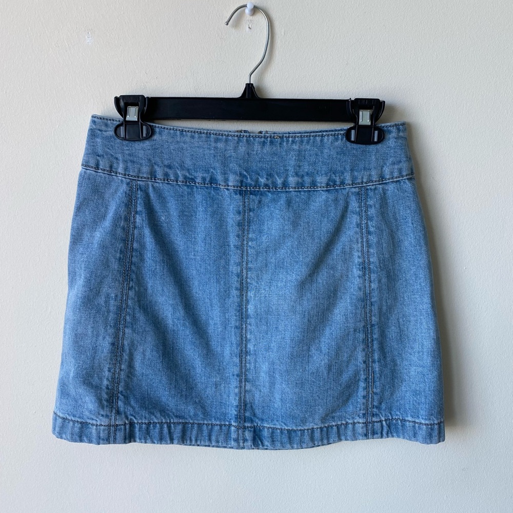 Free People Blue Mini Pencil Skirt